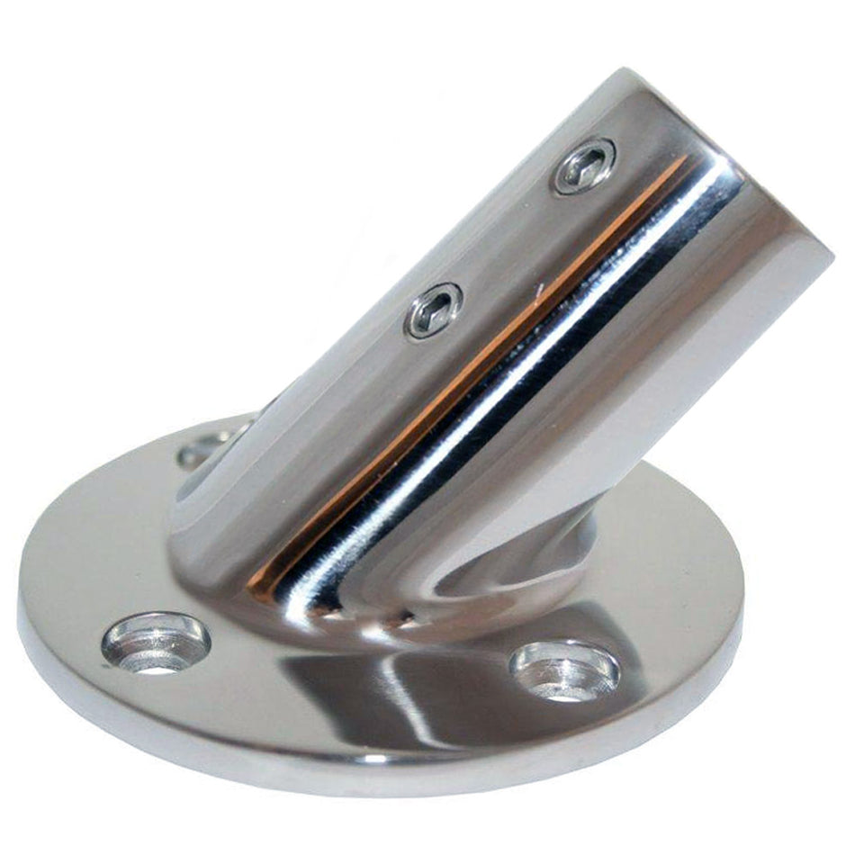 Whitecap " O.D. 45 Degree Round Base SS Rail Fitting [6014C]