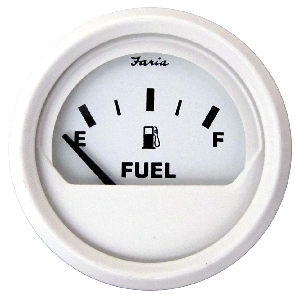 Faria Dress White 2" Fuel Level Gauge (E-1/2-F) [13101]