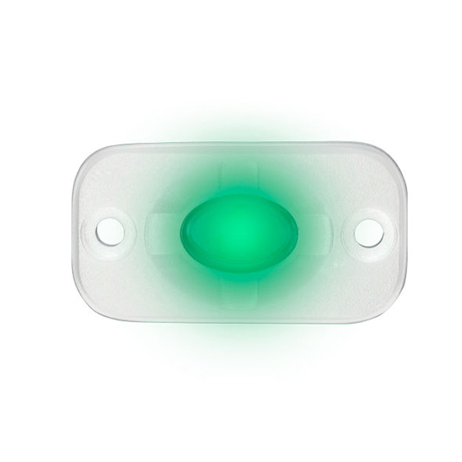 HEISE Marine Auxiliary Accent Lighting Pod - 1.5" x 3" - White/Green [HE-ML1G]