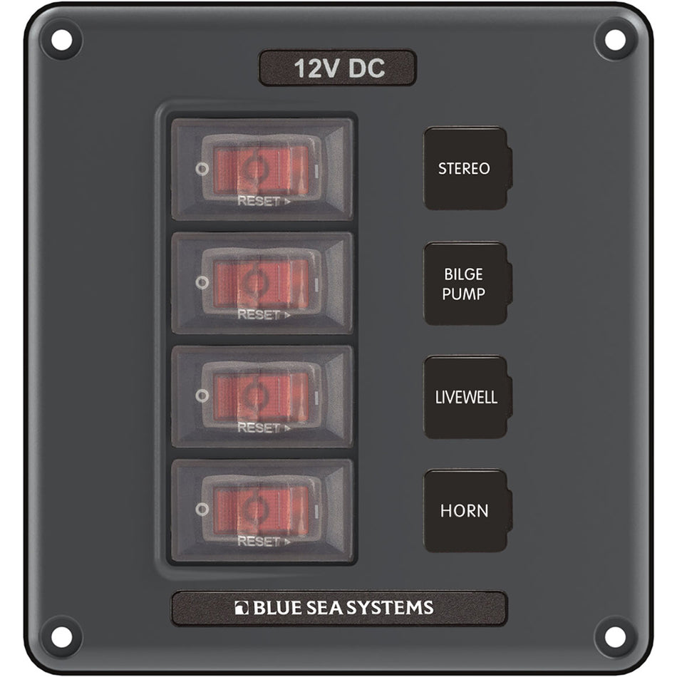 Blue Sea 4320 Circuit Breaker Switch Panel 4 Position - Gray [4320]