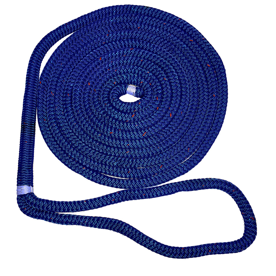 New England Ropes 1/2" Double Braid Dock Line - Blue w/Tracer - 15 [C5053-16-00015]