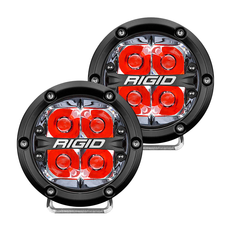 RIGID Industries 360-Series 4" LED Off-Road Spot Beam w/Red Backlight - Black Housing [36112]